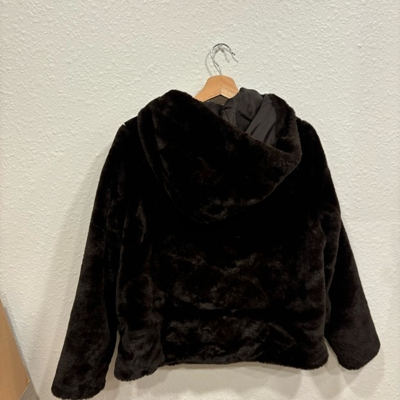 Vero Moda brown faux fur hooded jacket - Picture 5 of 9